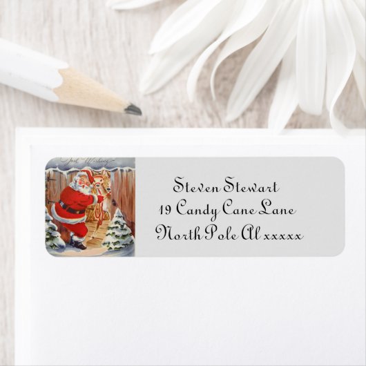 Retro Weihnachtsmann und Rentiere (Insitu)