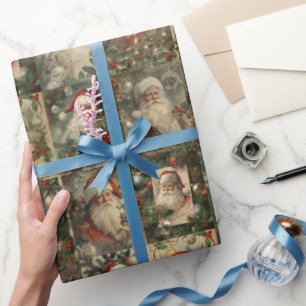 Retro-Weihnachtsmann & viktorianische Weihnachts-C Geschenkpapier