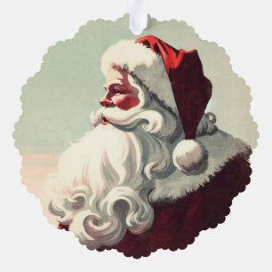 Retro-Weihnachtsmann-Vintage-Illustration Ornament Karte