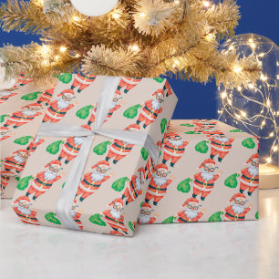 Retro Weihnachtsmann Vintage Weihnachtsgeschenk Geschenkpapier