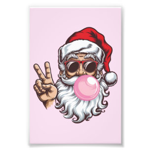 Retro Weihnachtsmann Weihnachten Blasen Blase Vint Fotodruck