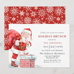 Retro Weihnachtsmann Weihnachten FEIERTAGS-BRUNCH Einladung