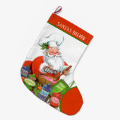 Retro-Weihnachtsmann Weihnachten Helfer Großer Weihnachtsstrumpf (Vorderansicht (hängend))