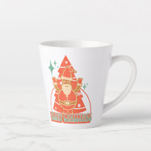 Retro Weihnachtsmann Weihnachtsbaum lustige Figur Milchtasse