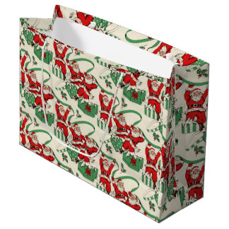 Retro Weihnachtsmann Weihnachtsgeschenk Xmas Große Geschenktüte