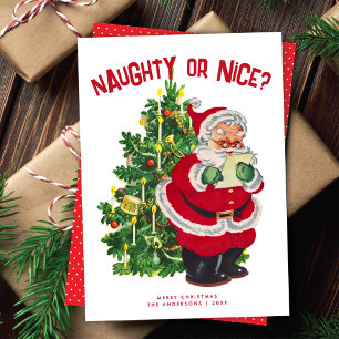 Retro-Weihnachtsmann-Weihnachtskarte Nicht-Photo N