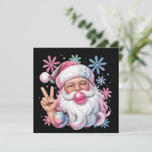 Retro Weihnachtsmann Xmas Rosa Sonnenbrille Bubble Feiertagskarte