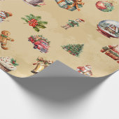 Retro-Weihnachtsmuster Geschenkpapier (Ecke)