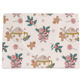 Retro Weihnachtsmuster Große Geschenktasche Geschenktüte (Vorderseite)