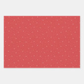 Retro Weihnachtsmuster in Rot, Rosa und Grün Geschenkpapier Set (Vorderseite 3)