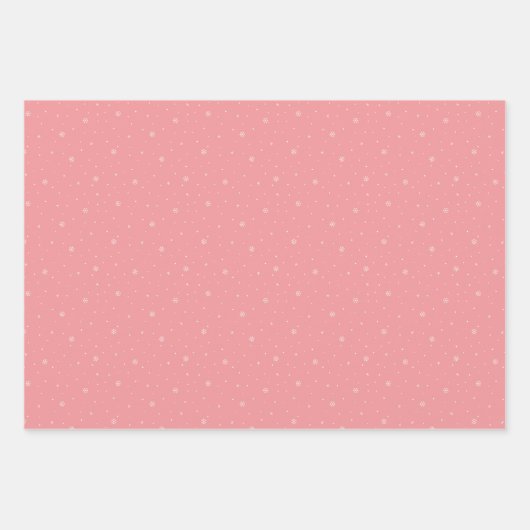 Retro Weihnachtsmuster in Rot, Rosa und Grün Geschenkpapier Set (Vorderseite 3)