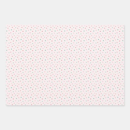 Retro Weihnachtsmuster in Rot, Rosa und Grün Geschenkpapier Set (Vorderseite 2)