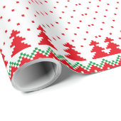 Retro Weihnachtsmuster Joyful Weihnachtsfeiertag Geschenkpapier (Rolleneckpunkt)