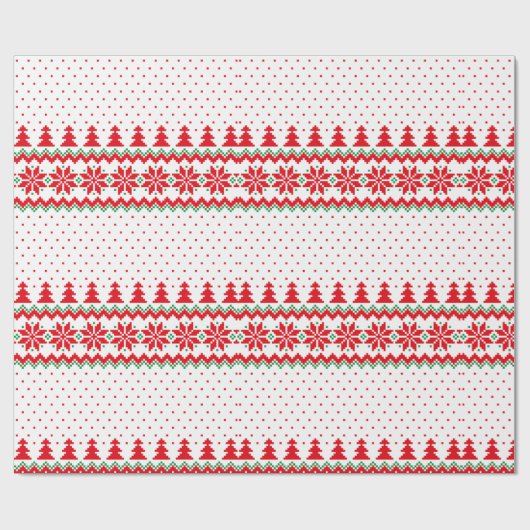 Retro Weihnachtsmuster Joyful Weihnachtsfeiertag Geschenkpapier (Flach)