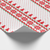 Retro Weihnachtsmuster Joyful Weihnachtsfeiertag Geschenkpapier (Ecke)