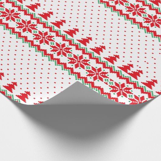 Retro Weihnachtsmuster Joyful Weihnachtsfeiertag Geschenkpapier (Ecke)