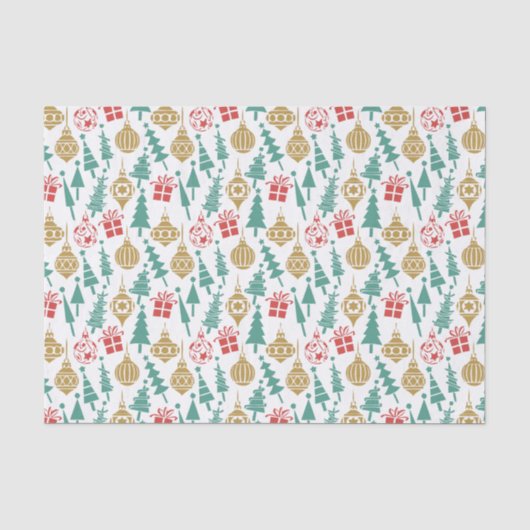 Retro Weihnachtsmuster Seidenpapier (Vorderseite)