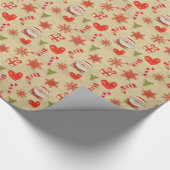 Retro WeihnachtsPackpapier Geschenkpapier (Ecke)