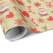 Retro WeihnachtsPackpapier Geschenkpapier (Rolleneckpunkt)