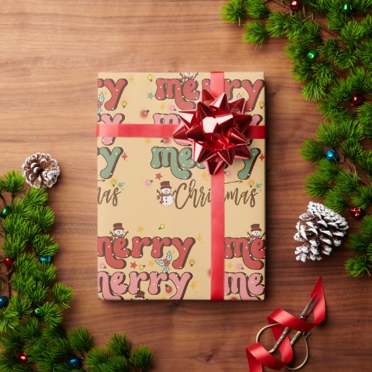 Retro-Weihnachtspapier Geschenkpapier (Feiertagsgeschenk)