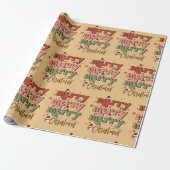 Retro-Weihnachtspapier Geschenkpapier (Ungerollt)