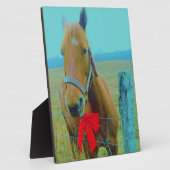 Retro Weihnachtspferd Fotoplatte (Seite)