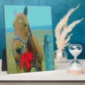 Retro Weihnachtspferd Fotoplatte (Seite)