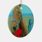 Retro Weihnachtspferd Keramikornament (Rechts)