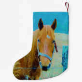 Retro Weihnachtspferd Kleiner Weihnachtsstrumpf (Rückseite)