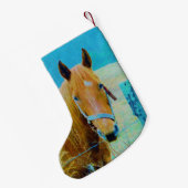 Retro Weihnachtspferd Kleiner Weihnachtsstrumpf (Rückseite (Hängend))