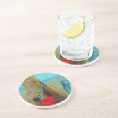 Retro Weihnachtspferd Sandstein Untersetzer (Seite)