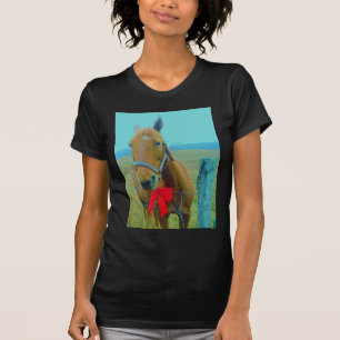 Retro Weihnachtspferd T-Shirt
