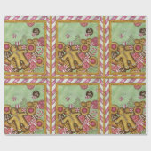 Retro-Weihnachtsplätzchen-Verpackungspapier Geschenkpapier (Flach)