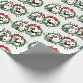 Retro Weihnachtspudel Geschenkpapier (Ecke)