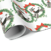 Retro Weihnachtspudel Geschenkpapier (Rolleneckpunkt)