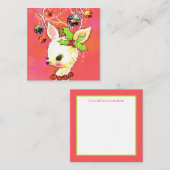 Retro-Weihnachtsrinder fügen Informationen hinzu Quadratische Visitenkarte (Vorne/Hinten)