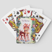 Retro Weihnachtsrinder Spielkarten (Rückseite)