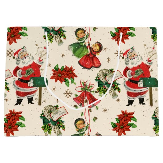 Retro-Weihnachtsschätze  Große Geschenktüte (Vorderseite)