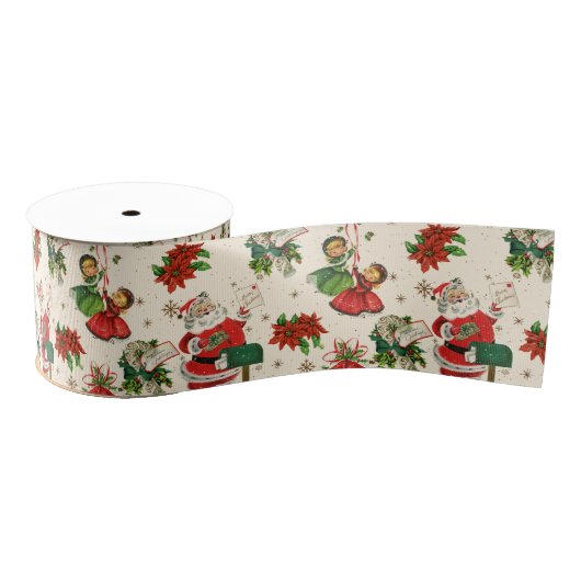 Retro-Weihnachtsschätze Ripsband (Spule)