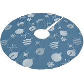 Retro Weihnachtsschmuck Blue Silver Polyester Weihnachtsbaumdecke (Schrägansicht)