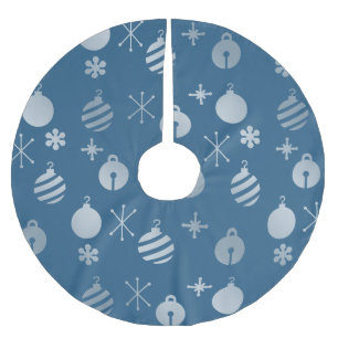 Retro Weihnachtsschmuck Blue Silver Polyester Weihnachtsbaumdecke