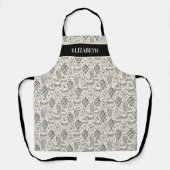 Retro Weihnachtsschmuck Custom Personalisiert Schürze (Vorderseite)