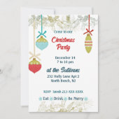 Retro Weihnachtsschmuck Einladung (Vorderseite)