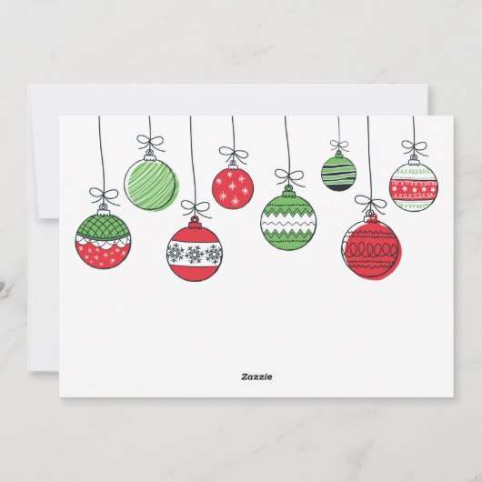 Retro Weihnachtsschmuck Feiertagskarte (Rückseite)