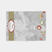 Retro Weihnachtsschmuck Foto Frame Template Fleecedecke (Vorderseite (Horizontal))
