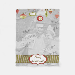 Retro Weihnachtsschmuck Foto Frame Template Fleecedecke