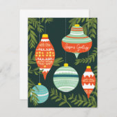 Retro Weihnachtsschmuck Frohe Festtage Card (Vorne/Hinten)