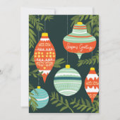 Retro Weihnachtsschmuck Frohe Festtage Card Feiertagskarte (Vorderseite)