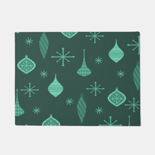 Retro Weihnachtsschmuck Green Fußmatte (Vorderseite)