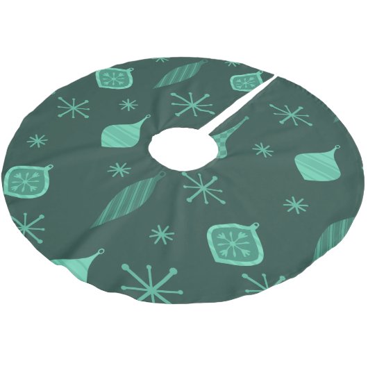 Retro Weihnachtsschmuck Green Polyester Weihnachtsbaumdecke (Schrägansicht)